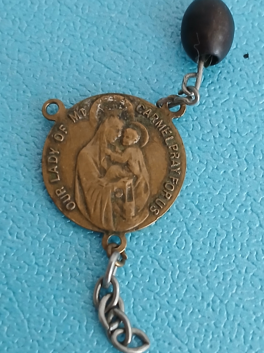 Antique religious Catholic Saint Mary Sacred Heart Jesus Pendant